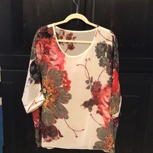 Mixed print blouse
